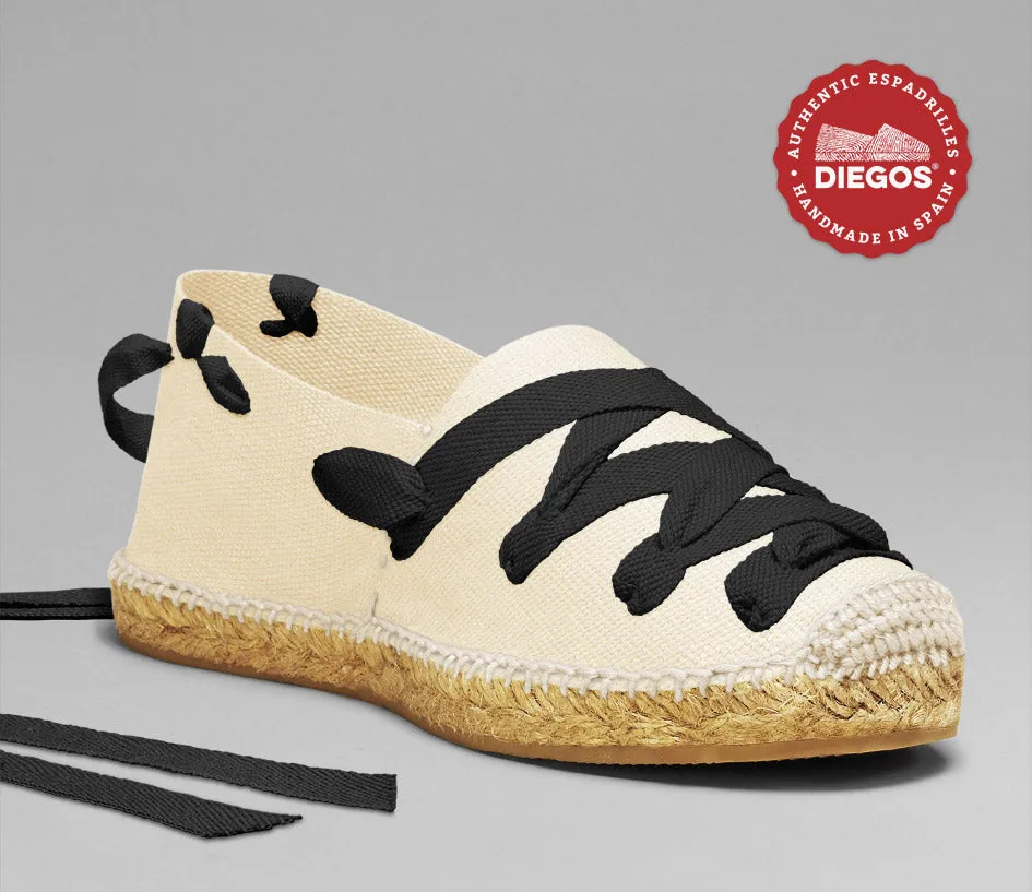 Ivory white pamplona espadrilles