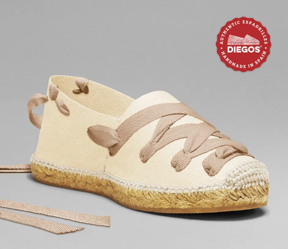 Ivory white pamplona espadrilles