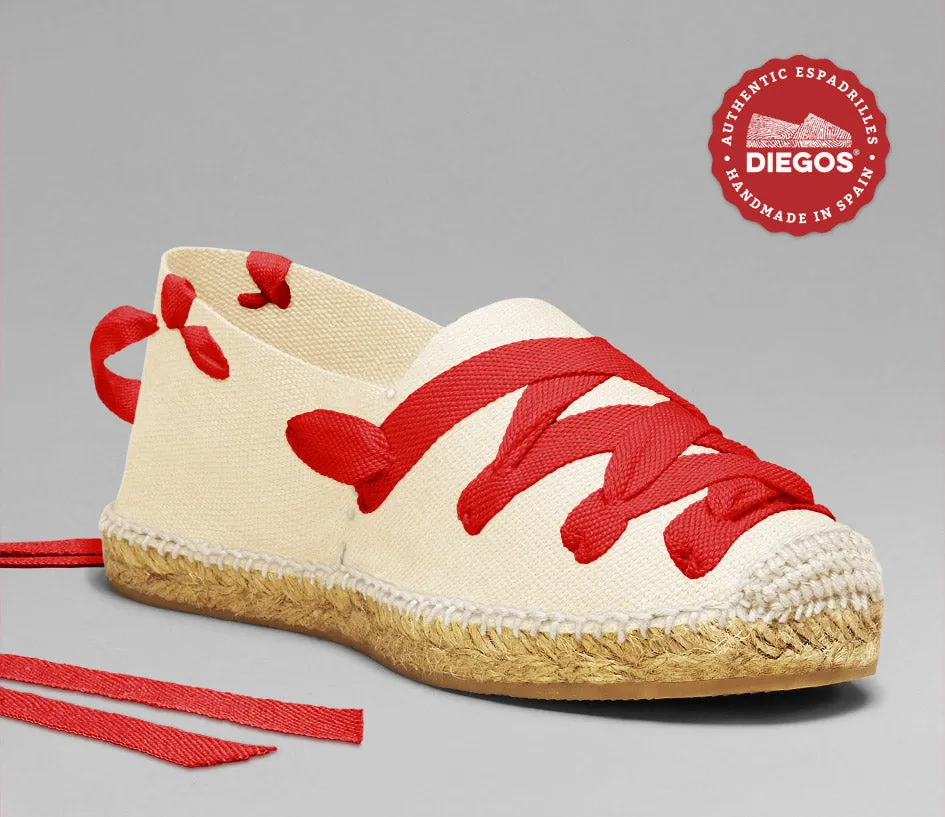 Ivory white pamplona espadrilles