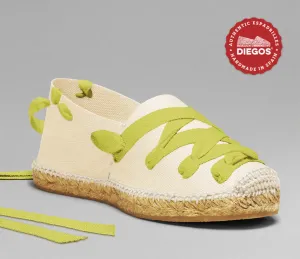 Ivory white pamplona espadrilles