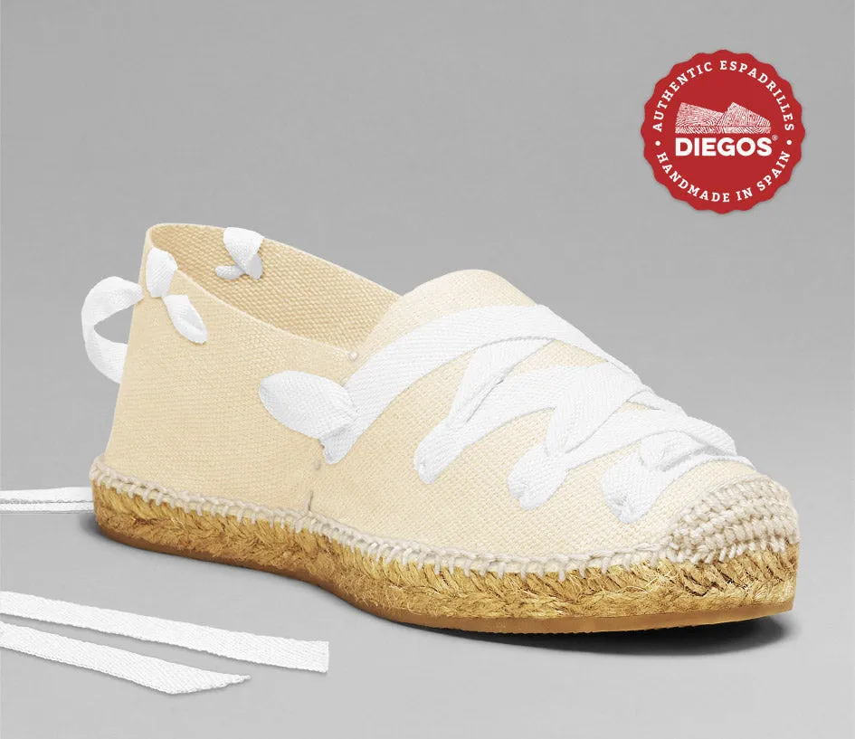 Ivory white pamplona espadrilles