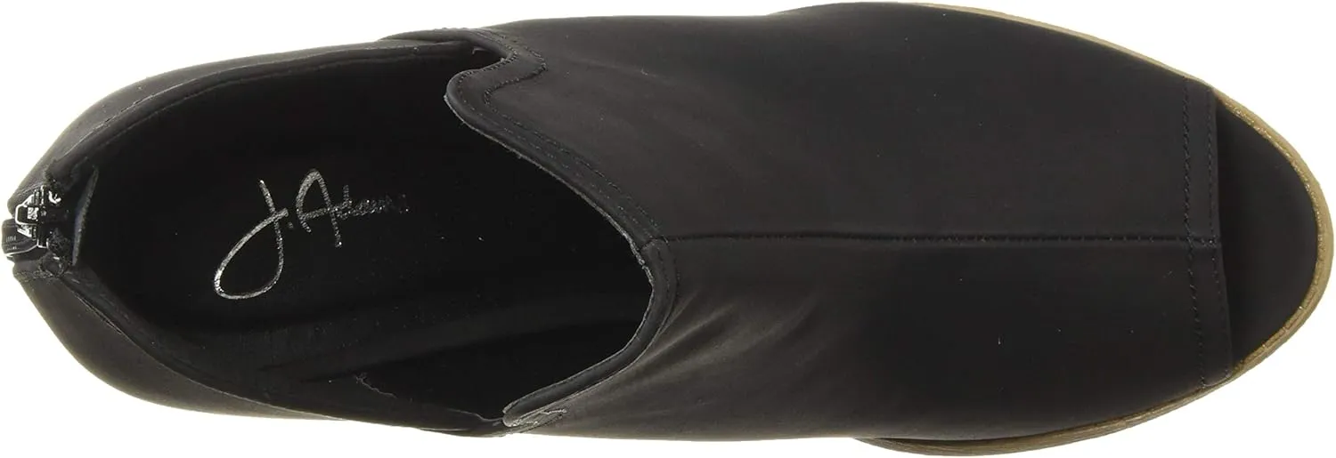 J. Adams Tabs Booties for Women - Cut Out Peep Toe Mid Block Heel Ankle Boots