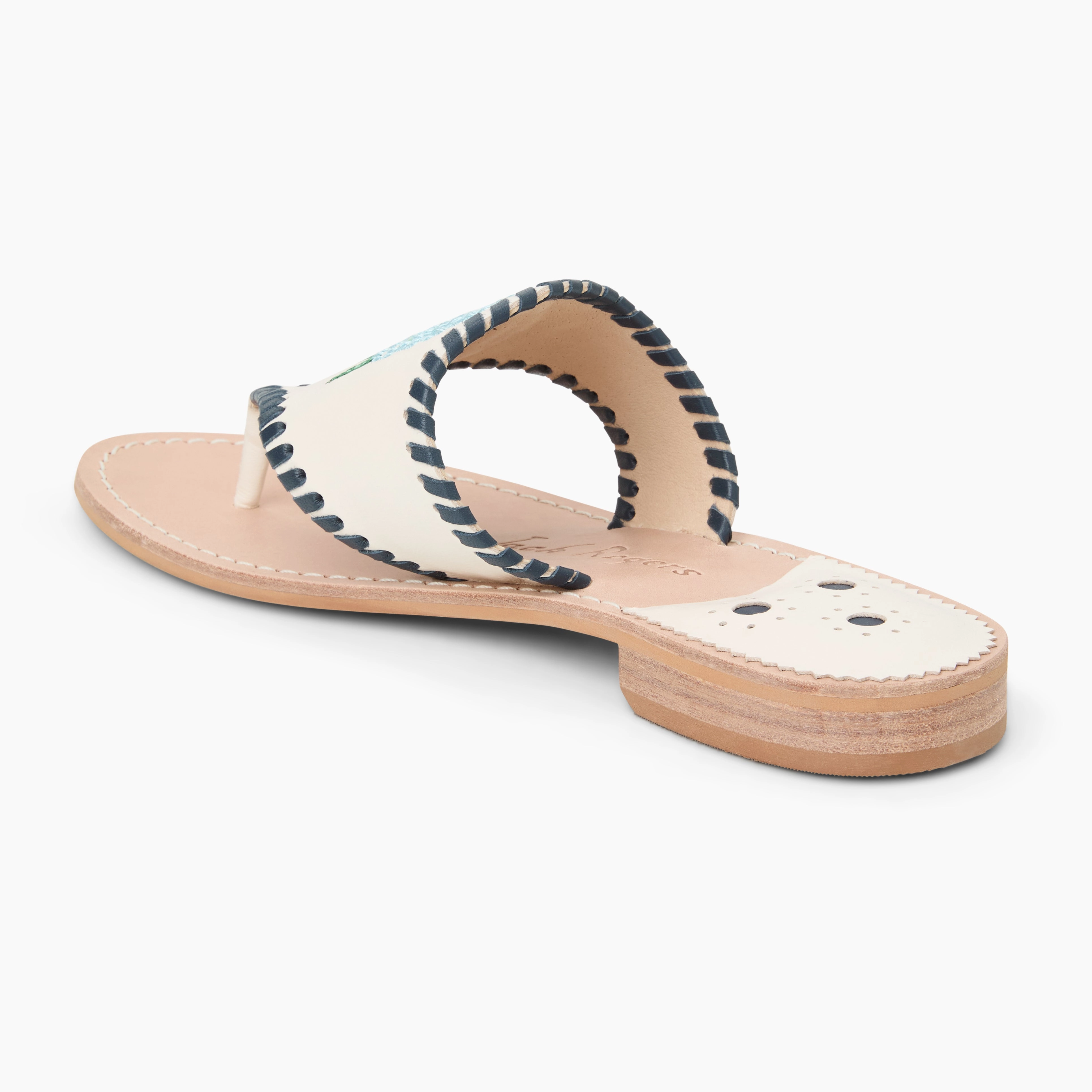 Ventilated Design Jacks Hydrangea Leather Flat Sandal