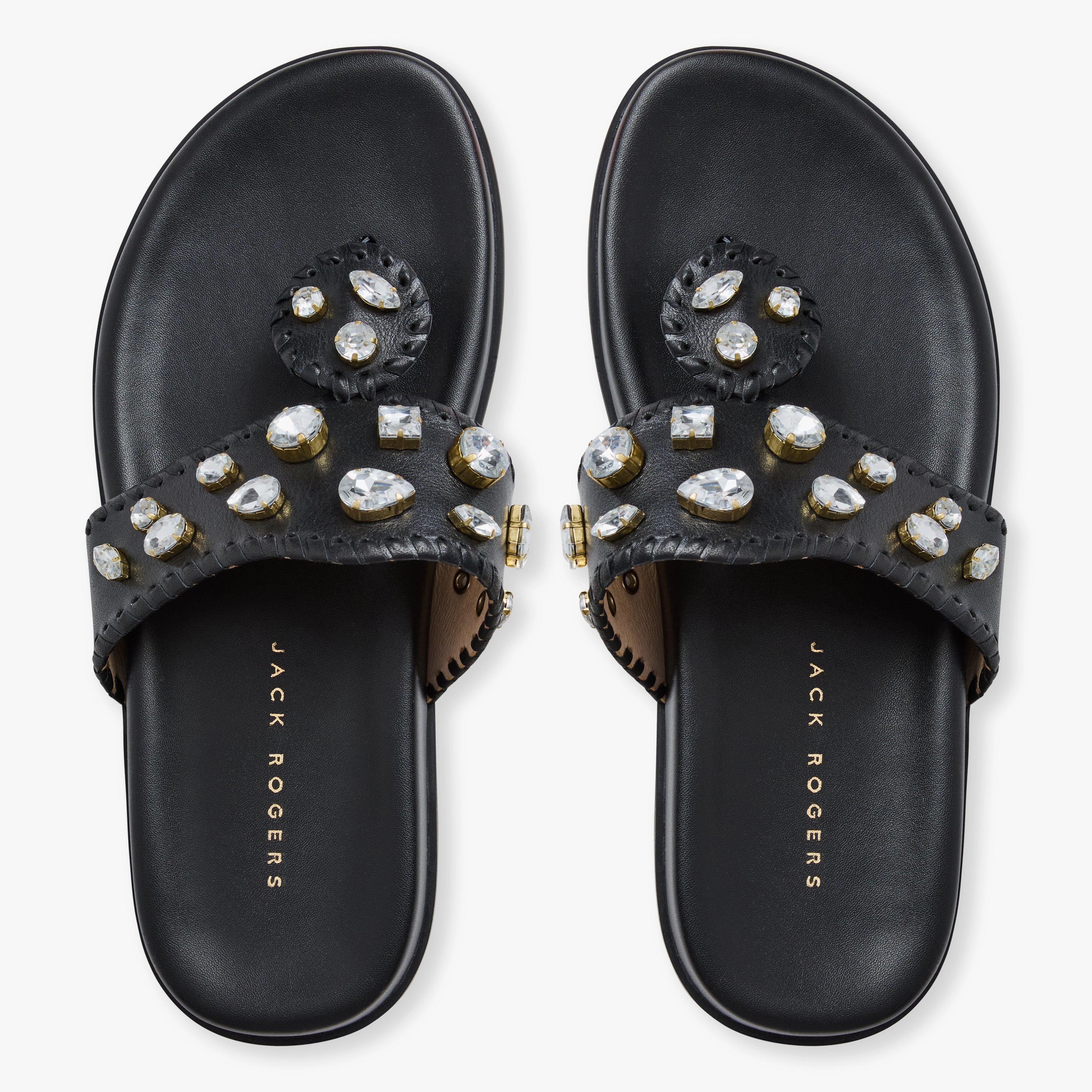 Jacks Jeweled Leather Comfort Sport Sandal Barefoot feel Cushioned Footbed Design