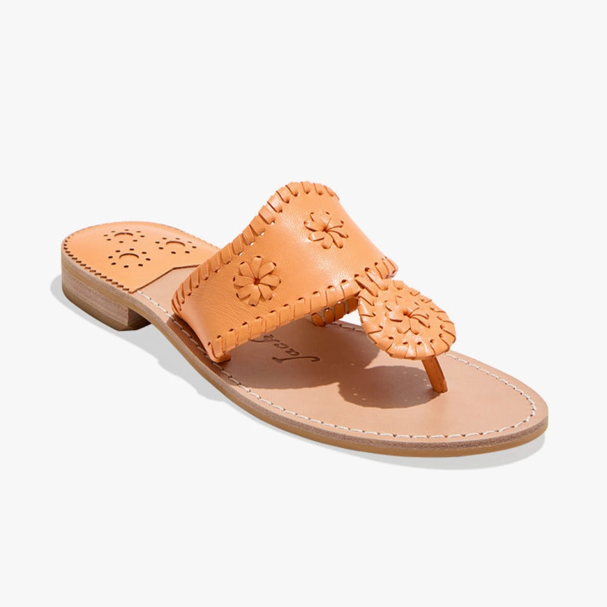 Jacks Leather Flat Sandal Post Gym