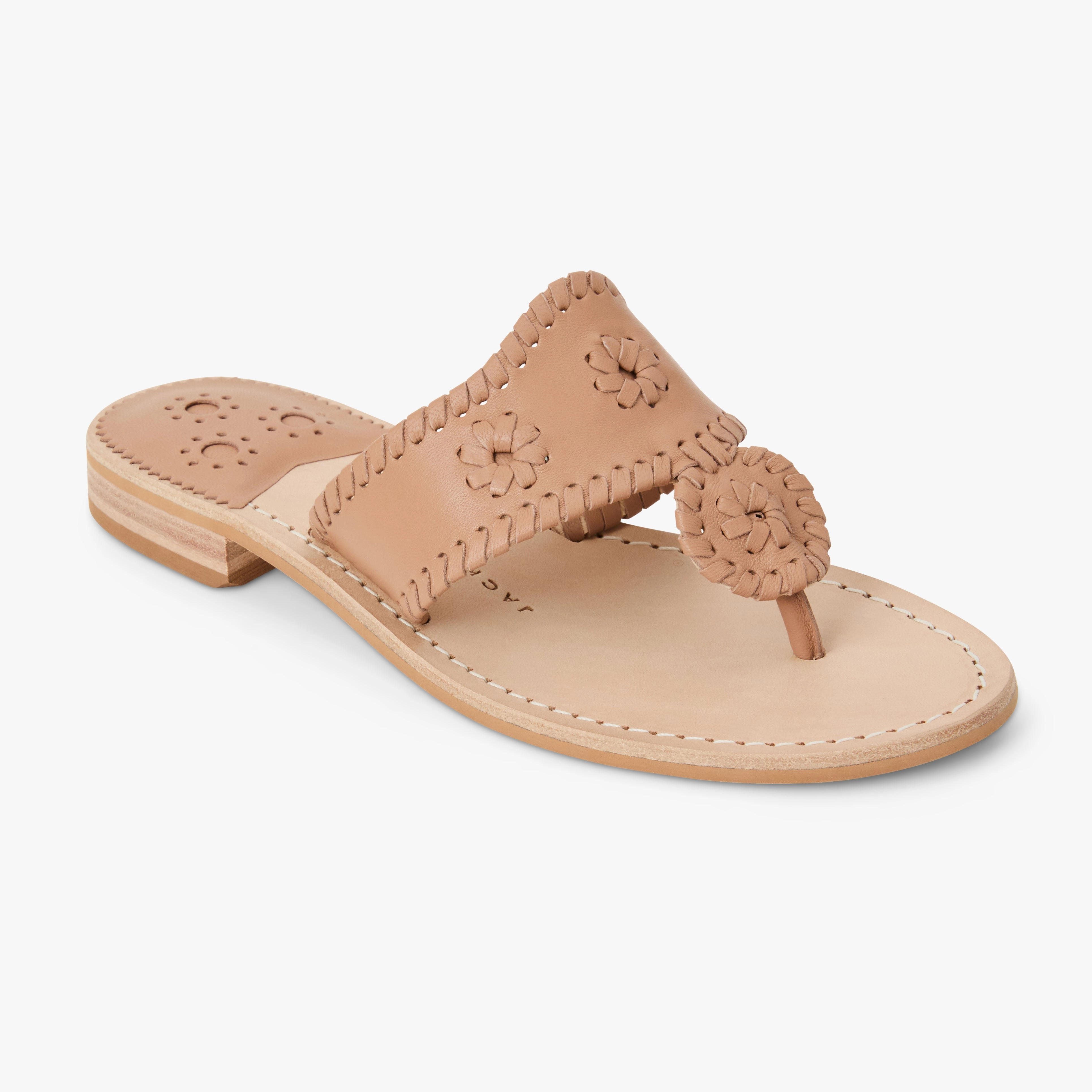 Jacks Leather Flat Sandal Toe Gripping Technology