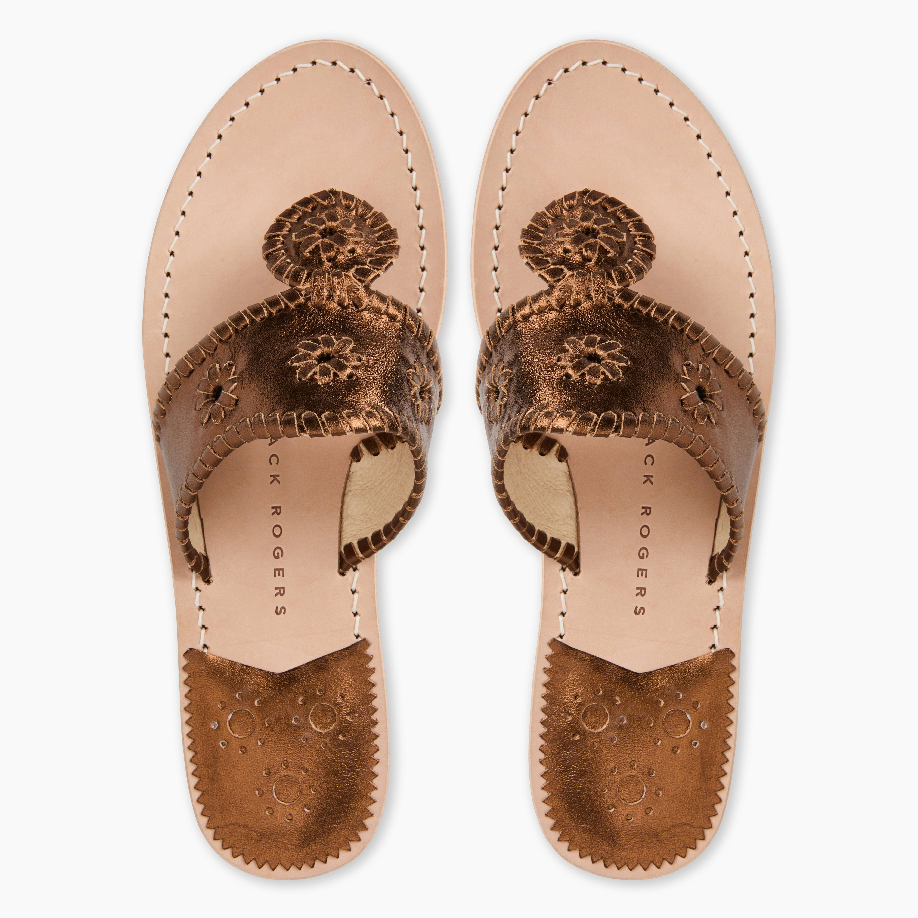 Comfortable Lightweight Footwear Adjustable Sole Jacks Metallic Leather Flat Sandal