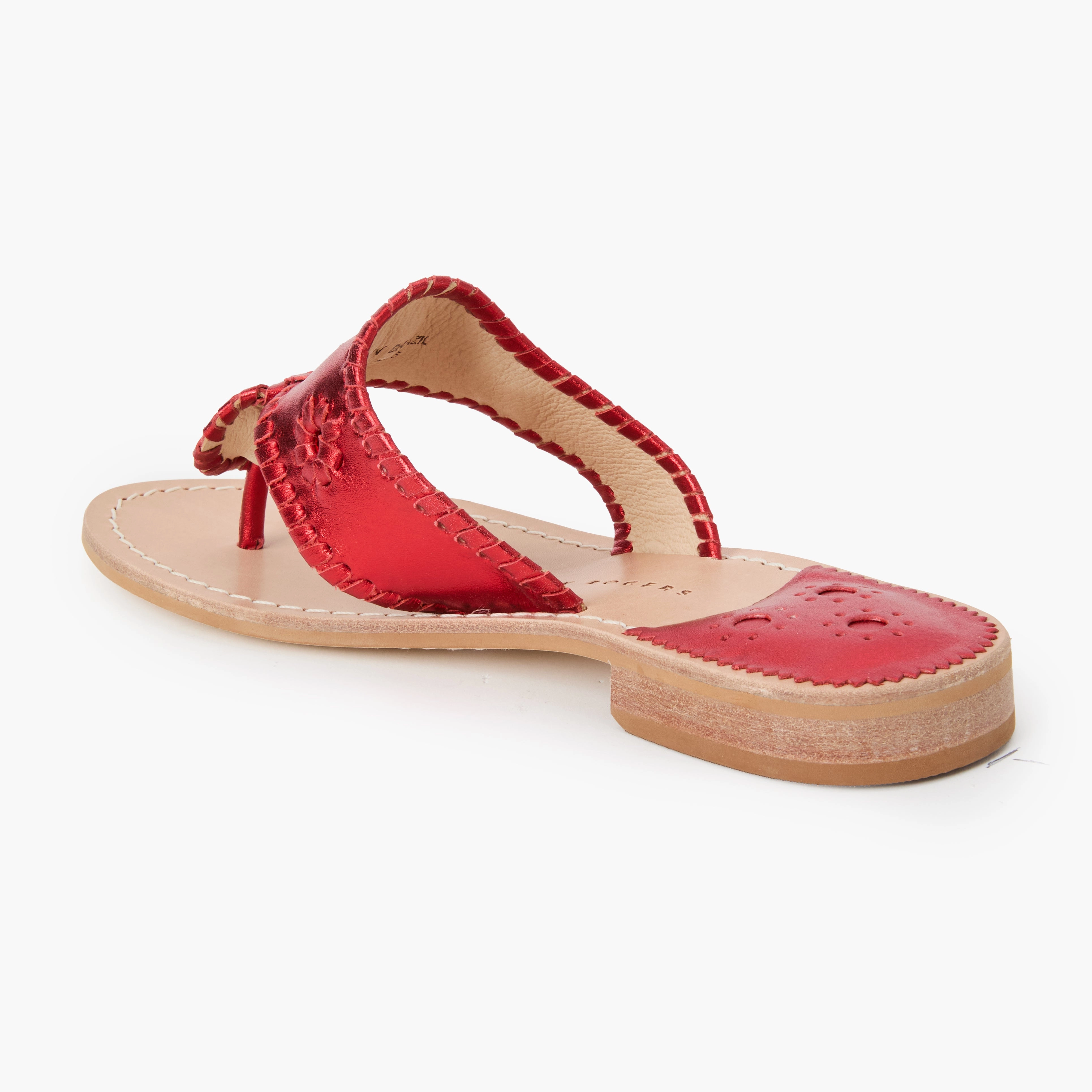 Calm Mood Practical Stylish Jacks Metallic Leather Flat Sandal