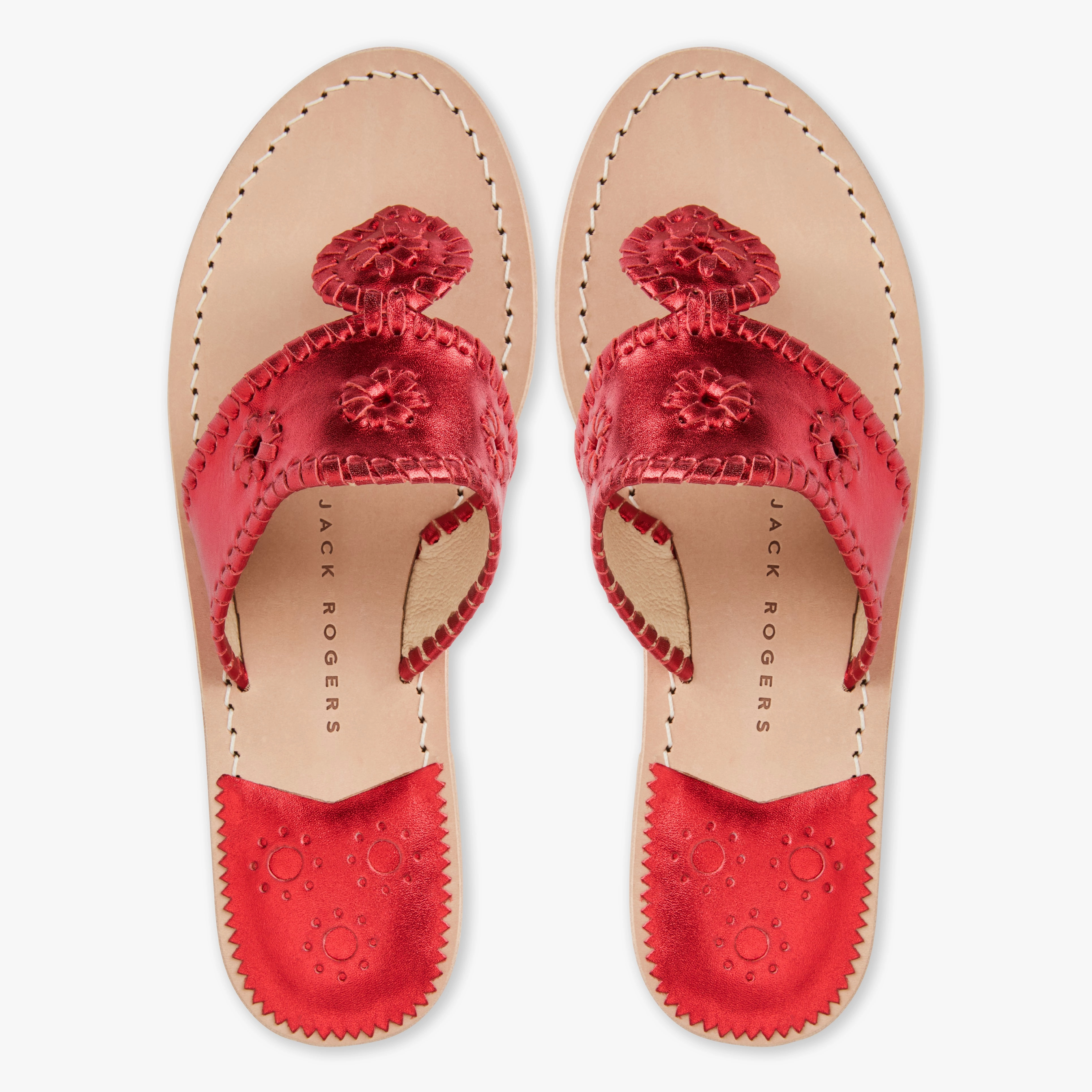 Jacks Metallic Leather Flat Sandal Brunch Walk Black Chic