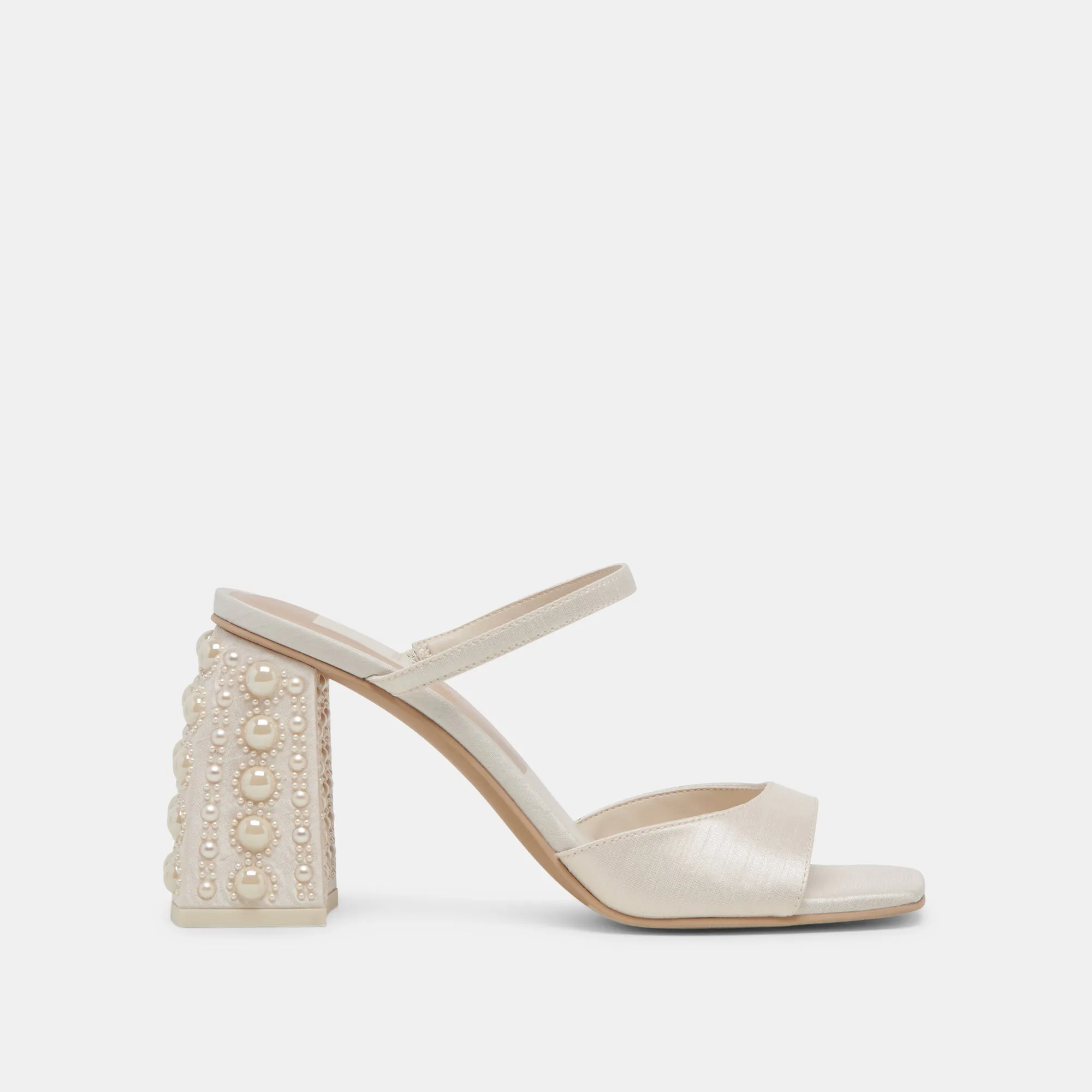 Trendy JEMMY PEARL HEELS VANILLA SILK