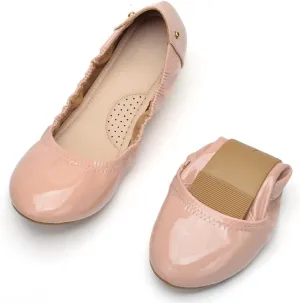 JiangWei Shu Women's Round Toe Ballet Flats Slip On Soft Casual Shoes