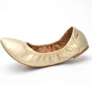 JiangWei Shu Women's Round Toe Ballet Flats Slip On Soft Casual Shoes