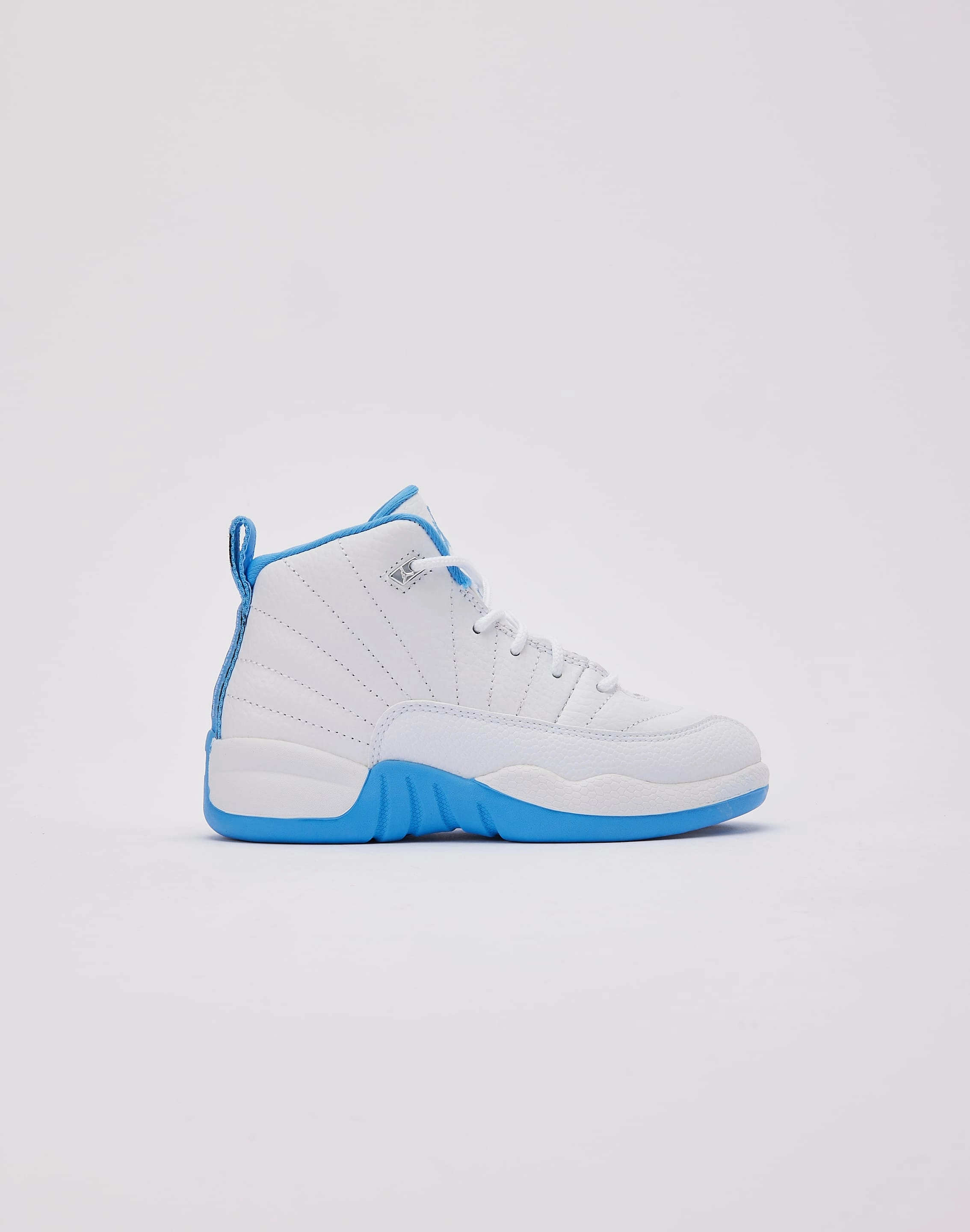 Jordan Air Jordan 12 Retro 'White and University Blue' Pre-School Shock-absorbing Vibrant breathability