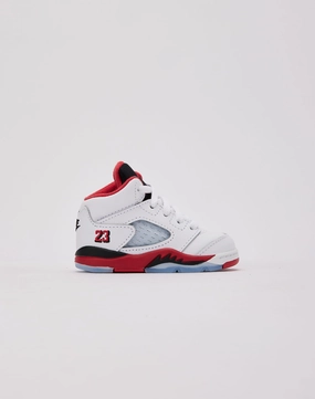 Lace Closure Smooth Interior Lining Jordan Air Jordan 5 Retro 'Fire Red Black Tongue' Toddler