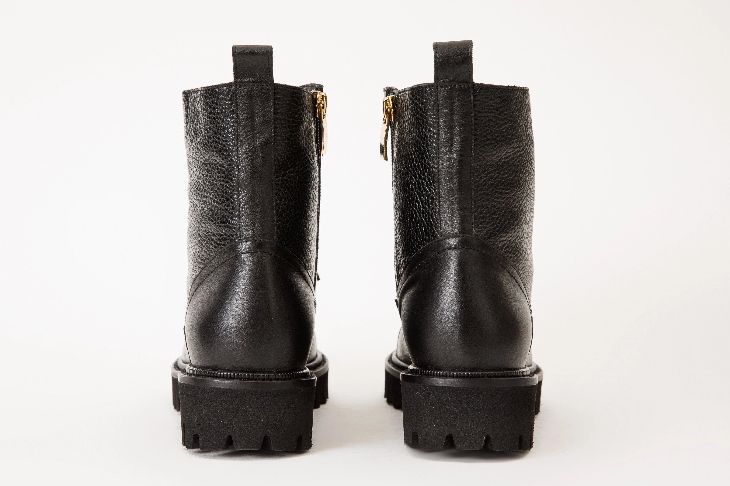 The Belgrad Black Leather Lace-Up Ankle Women Boot With a Side Zipper Final Sale! Lightweight Midsole