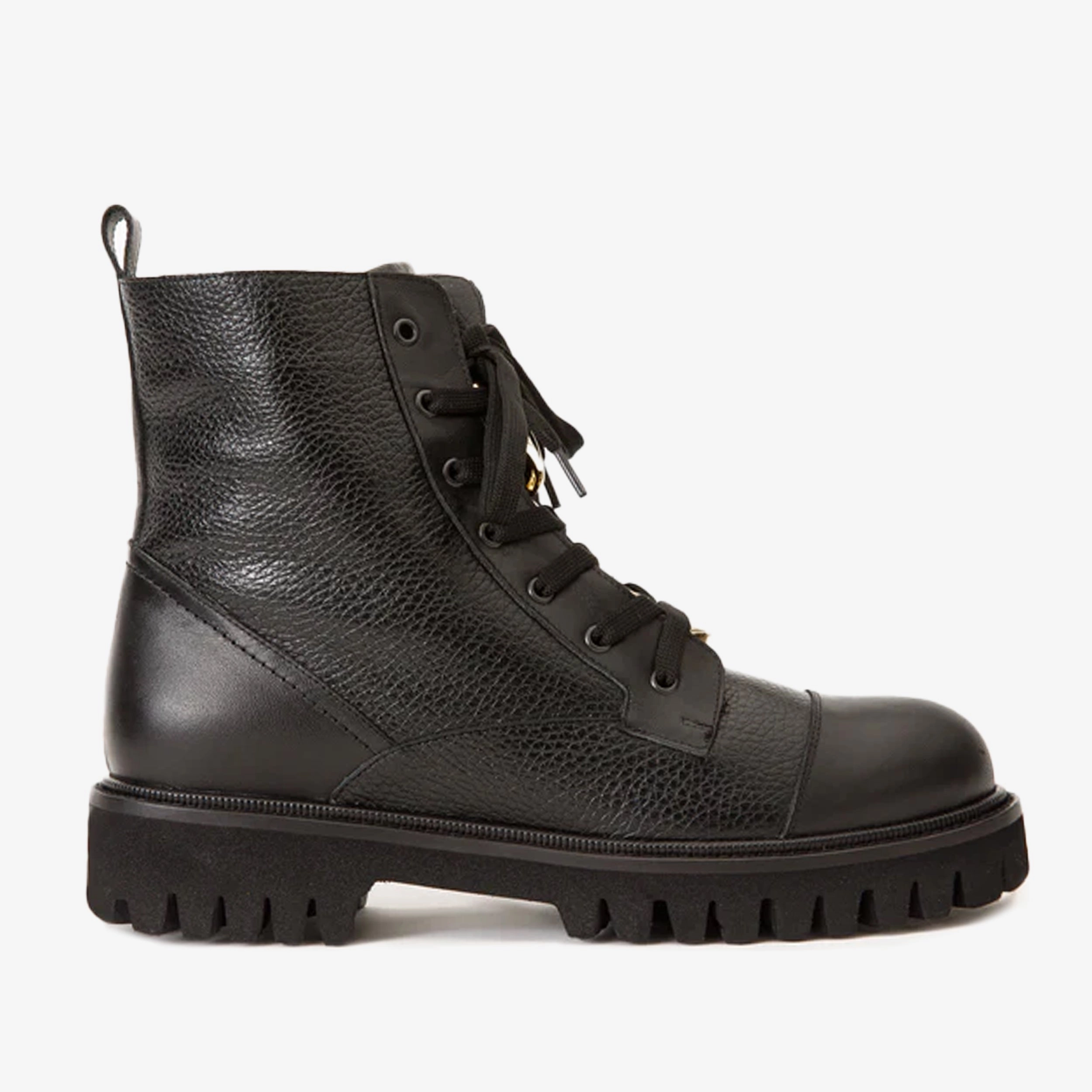 Mountain The Belgrad Black Leather Lace-Up Ankle Women Boot With a Side Zipper Final Sale!