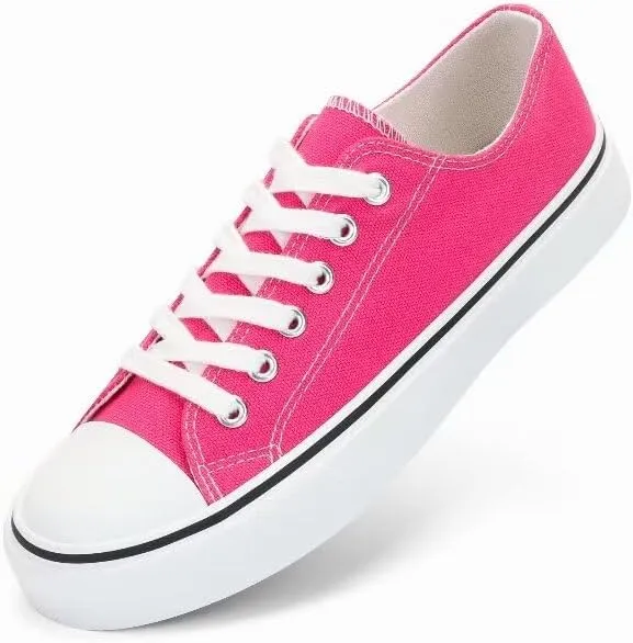 JUDIS Womens Lace Up Canvas Shoes Low Top Fashion Sneakers Casual Tennis Walking Shoes