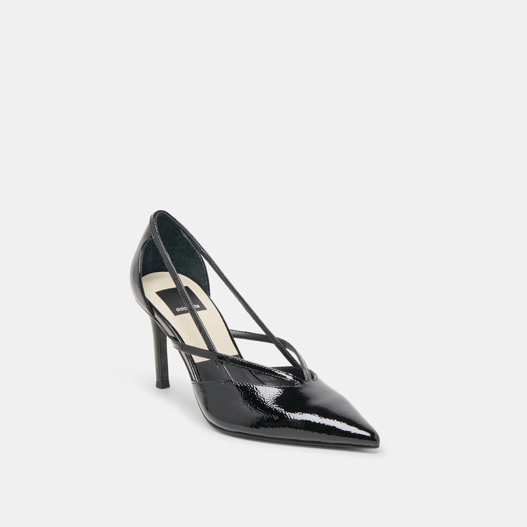 Ankle Strap KAINE HEELS MIDNIGHT CRINKLE PATENT LEATHER