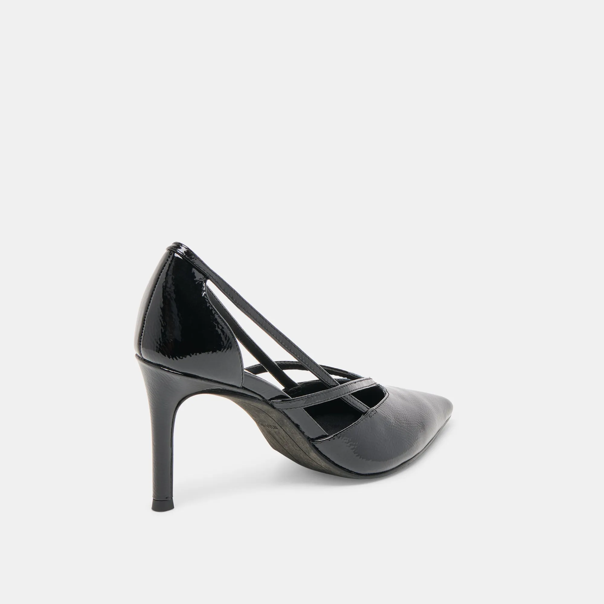 KAINE HEELS MIDNIGHT CRINKLE PATENT LEATHER Instant Confidence Minimal Edge