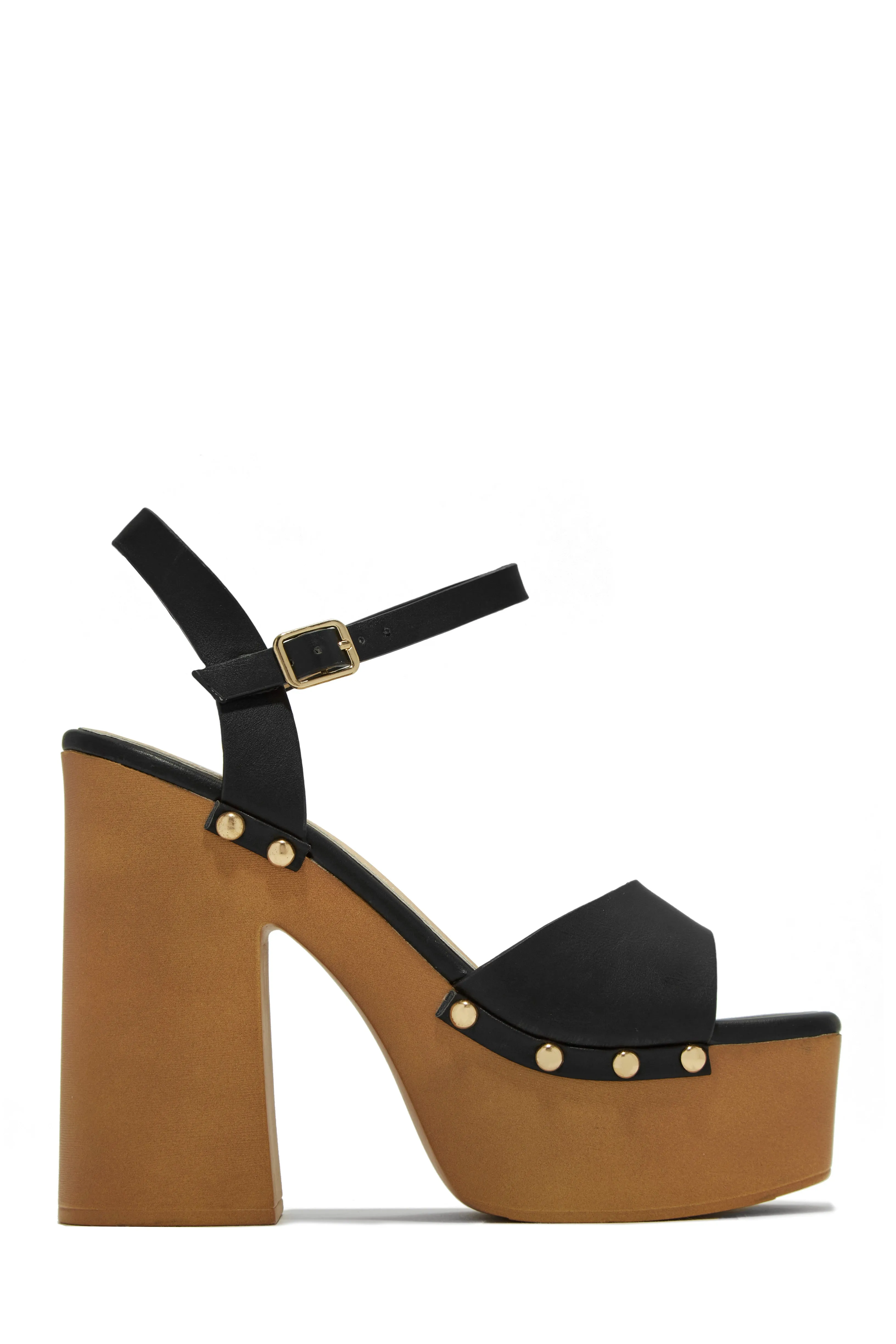 Kammy Platform Block High Heels - Tan