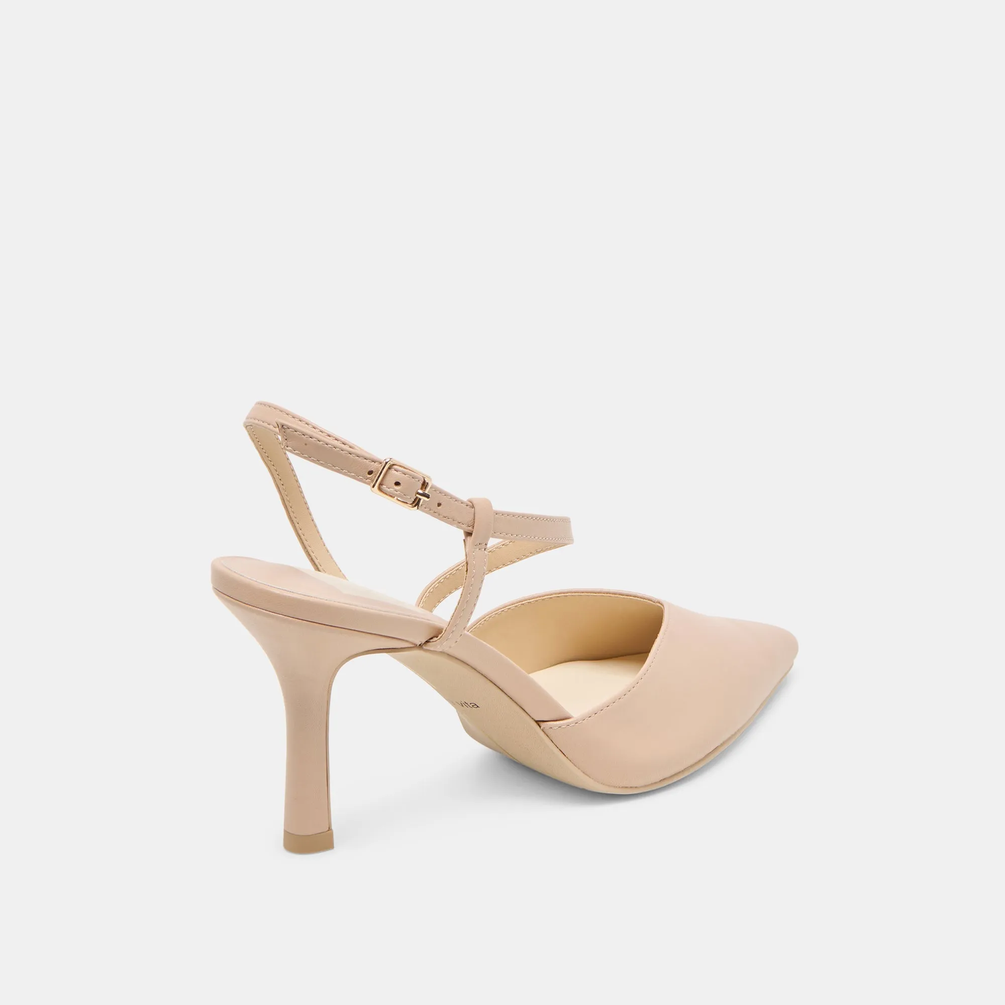 KAMRA HEELS BEIGE LEATHER Delicate Heel Premium Wear