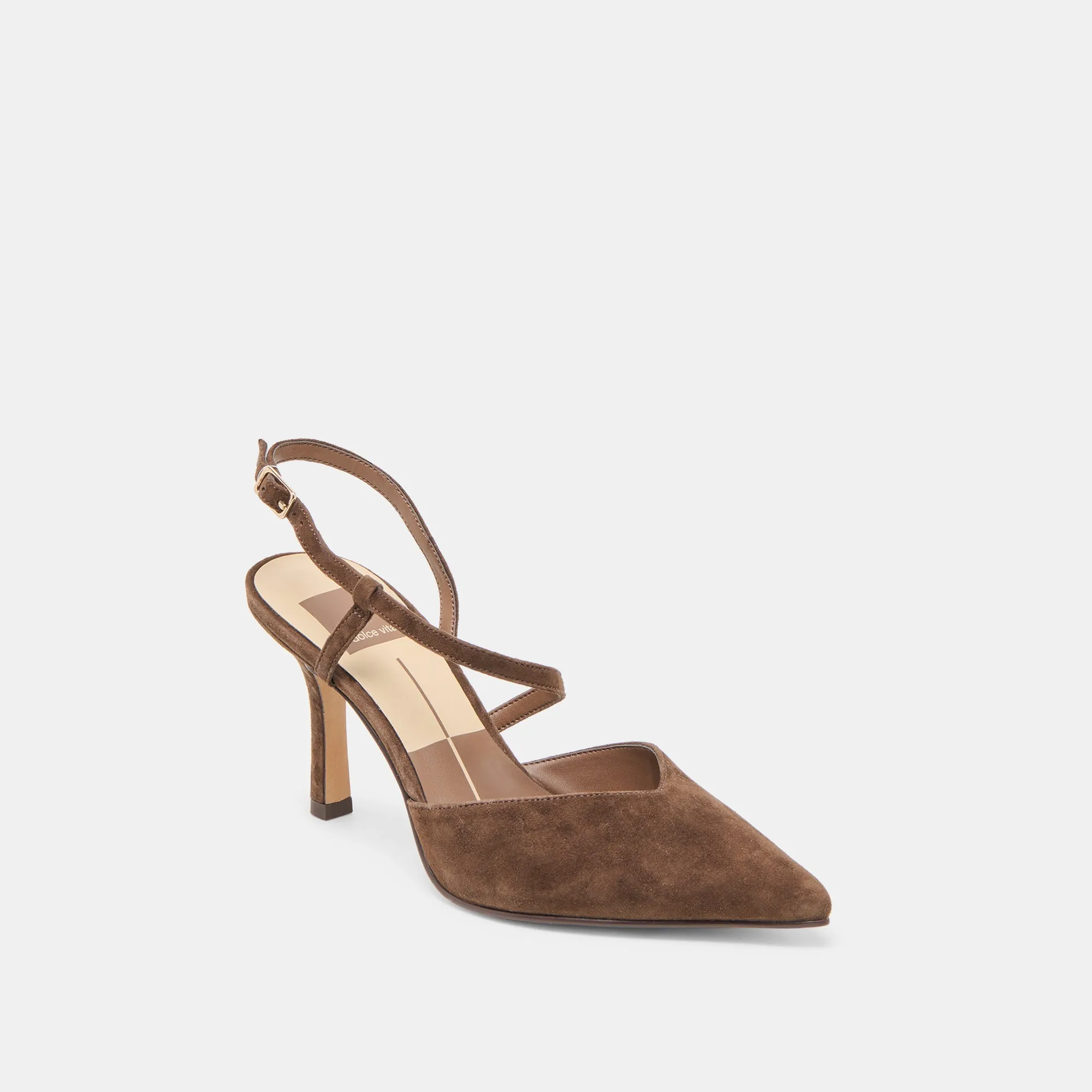 Comfortable Fashion Party Proof KAMRA HEELS DK BROWN SUEDE