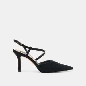 KAMRA HEELS ONYX SUEDE Iconic Appeal