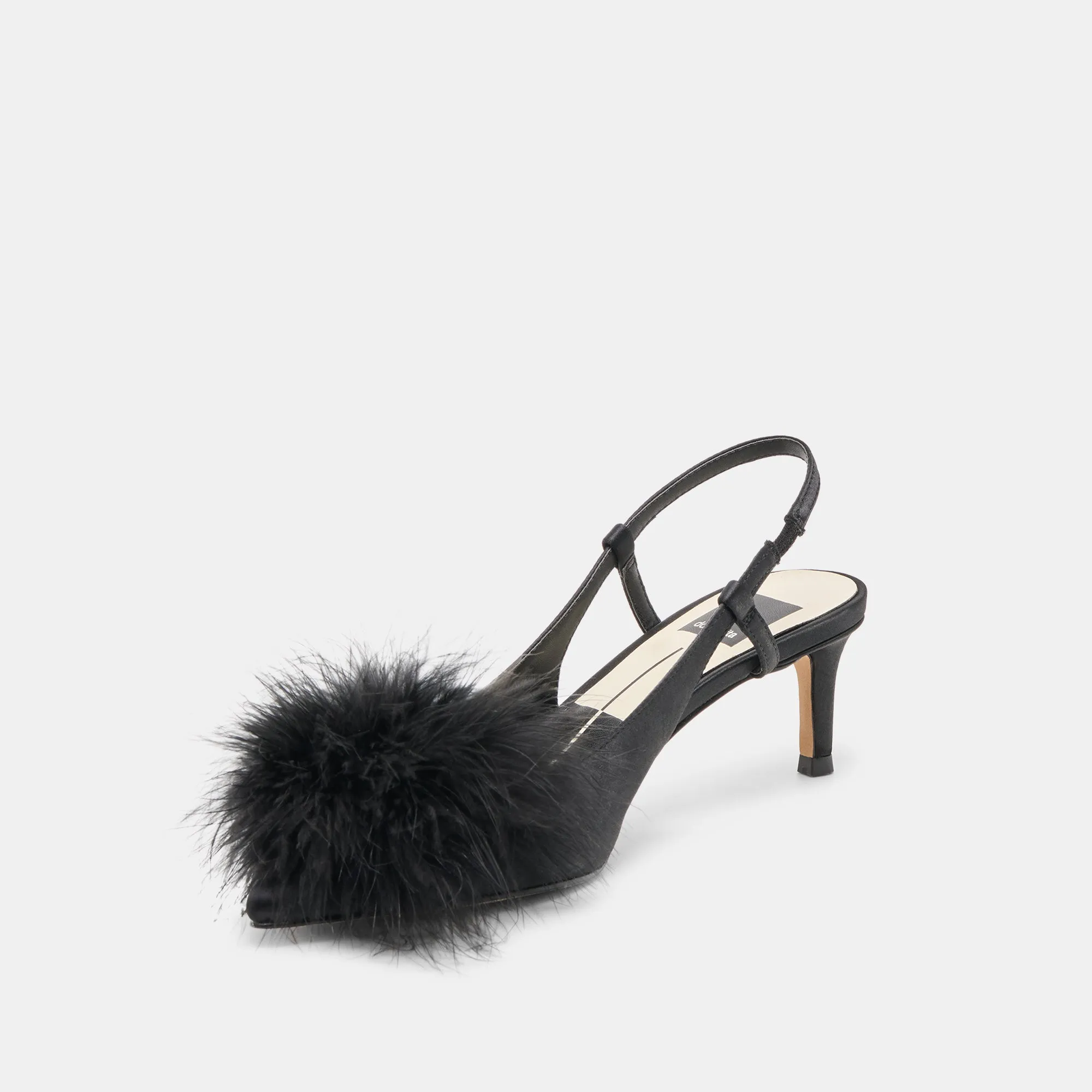 KAMY HEELS ONYX SATIN Comfy Heels