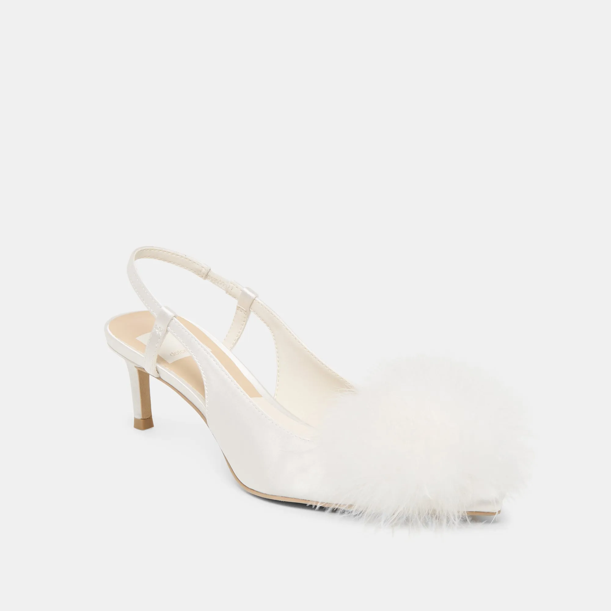 KAMY HEELS TRUE WHITE SATIN Minimal Edge Soft Pad