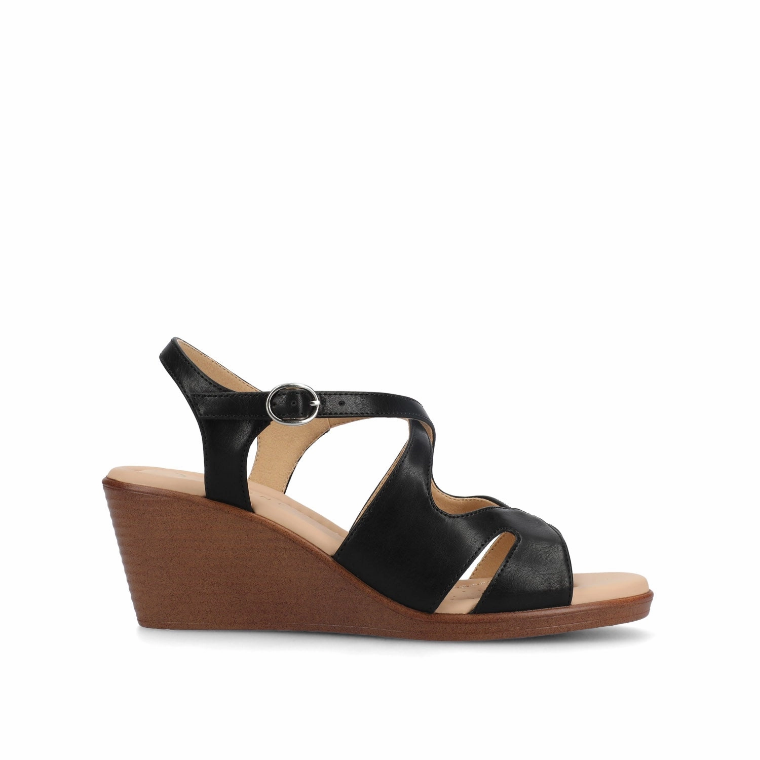 KEDZIEII ANKLE STRAP WEDGE SANDALS IN WIDE Flexible Grooves