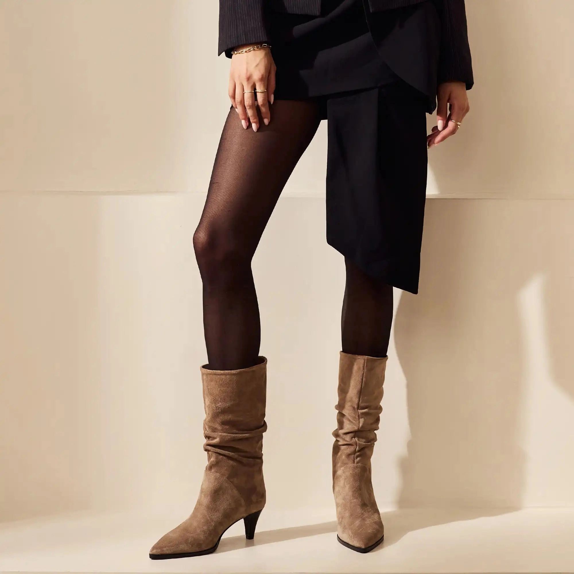 Vend?me Margot taupe suede boots Premium Durability toe - box