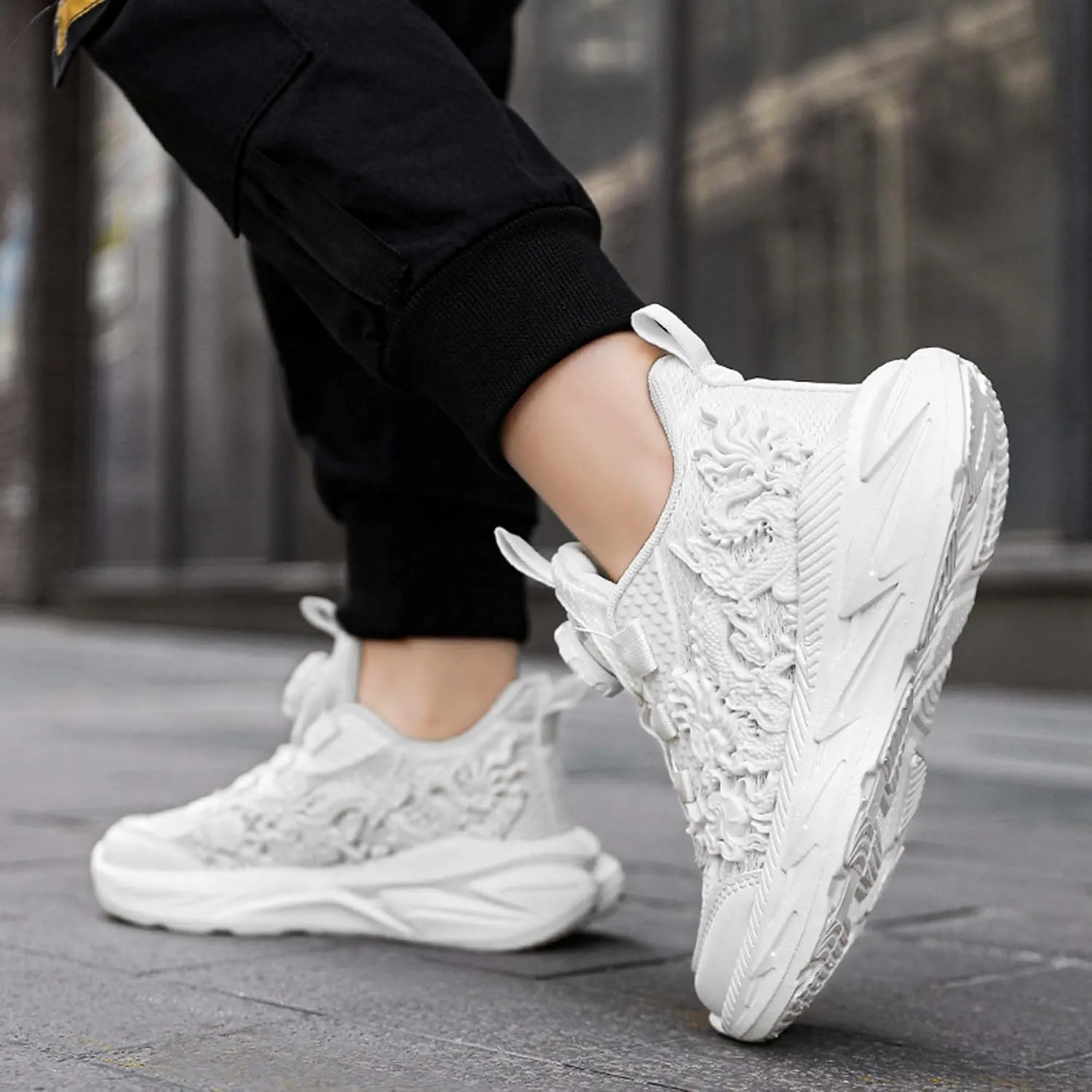 Kids Sneakers Boys Girls Night Glow Casual Walking Shoes Arch Support High Elasticity Badminton Shoes Lightweight Comfortable Sport Athletic 12.5~6.5 Sizes
