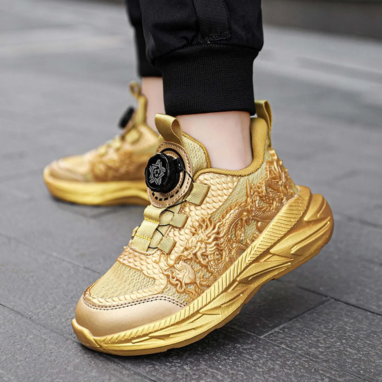 Kids Sneakers Boys Girls Night Glow Casual Walking Shoes Arch Support High Elasticity Badminton Shoes Lightweight Comfortable Sport Athletic 12.5~6.5 Sizes