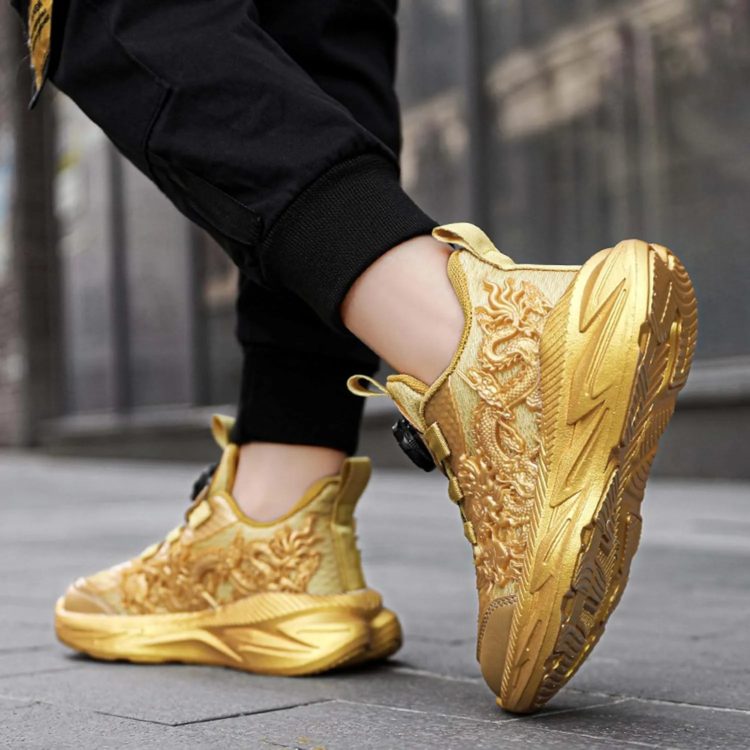 Kids Sneakers Boys Girls Night Glow Casual Walking Shoes Arch Support High Elasticity Badminton Shoes Lightweight Comfortable Sport Athletic 12.5~6.5 Sizes