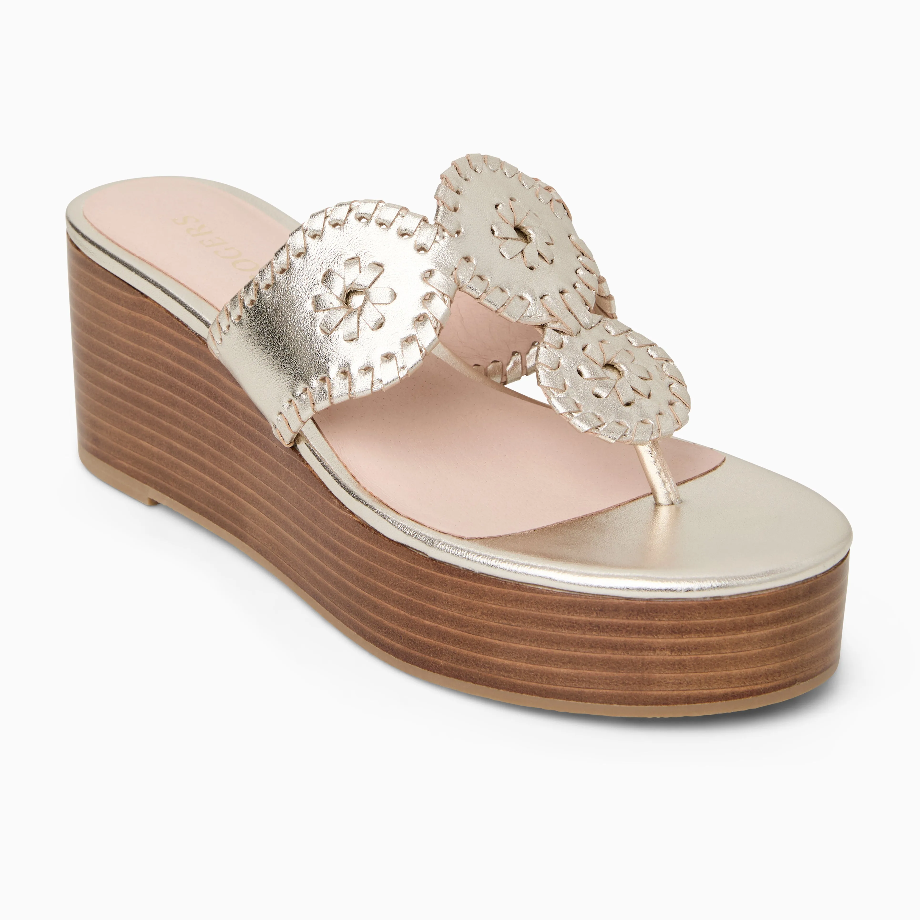 Elegant Vibe Kimberly Leather Mid Wedge