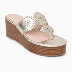 Elegant Vibe Kimberly Leather Mid Wedge