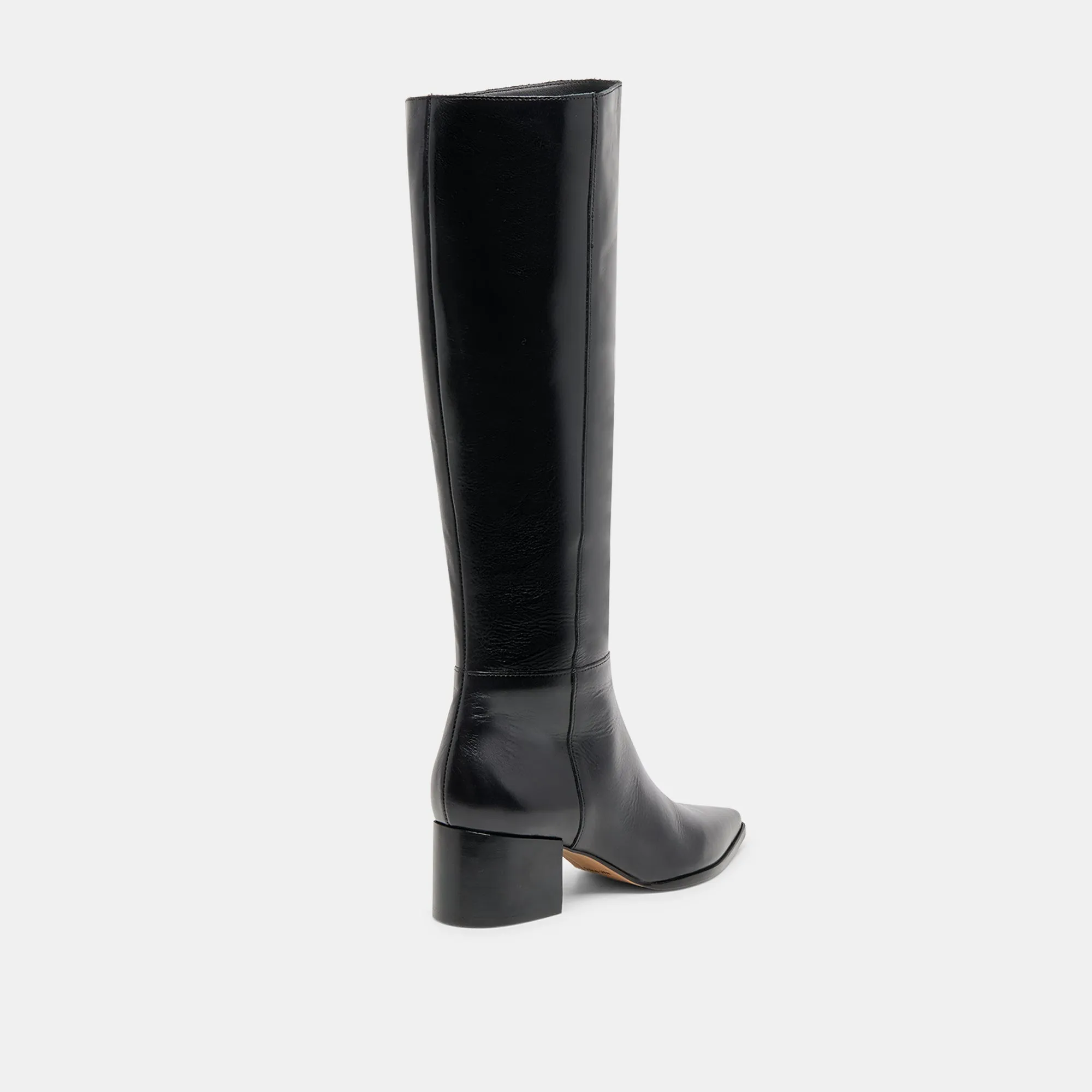 KIRSON WIDE CALF BOOTS BLACK LEATHER All-Purpose Style Quick Drying Rainy Day Commuter