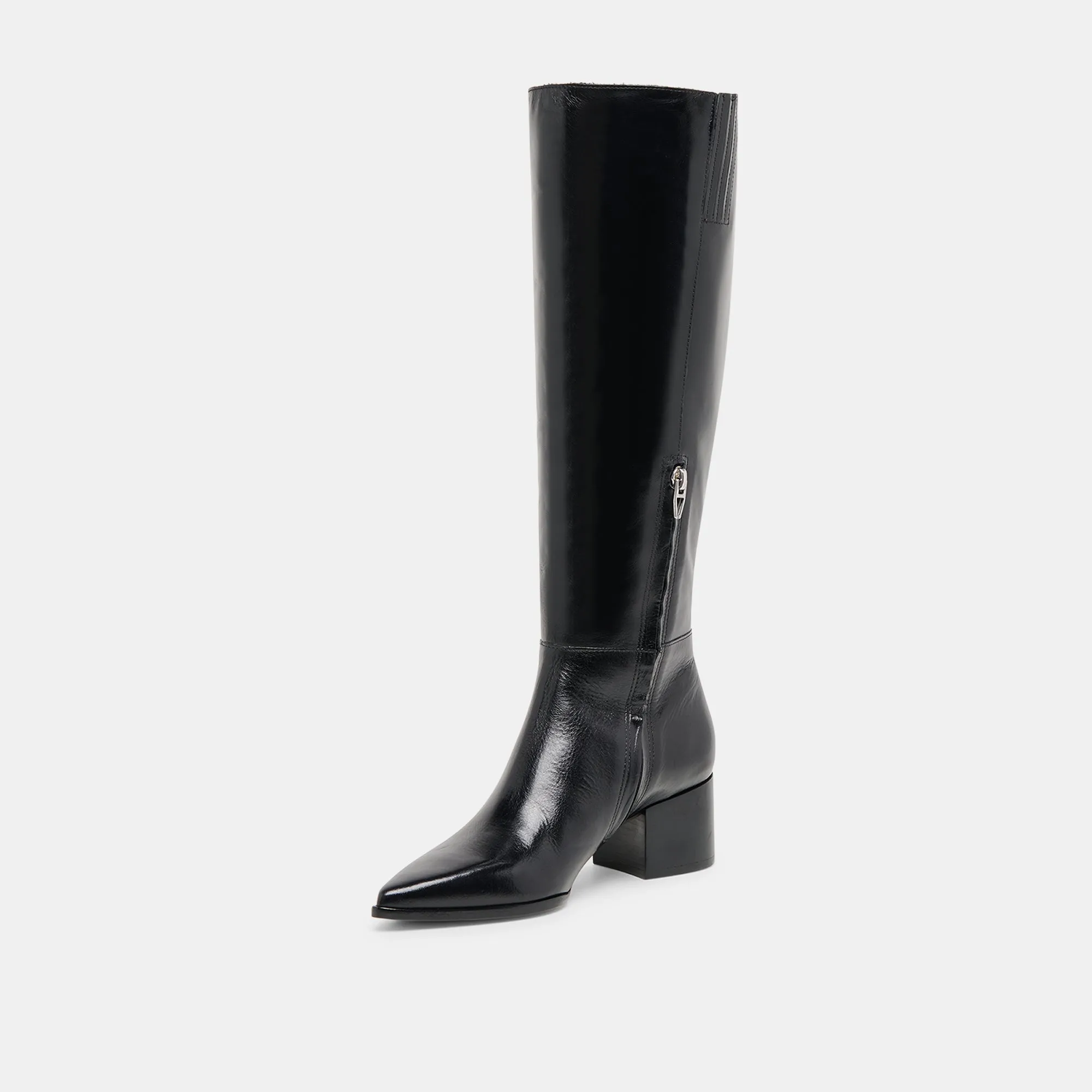 KIRSON WIDE CALF BOOTS BLACK LEATHER Handmade Craft