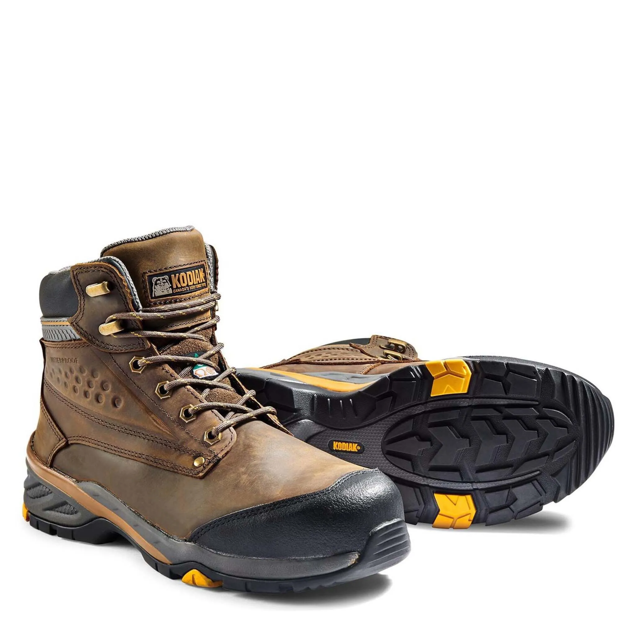 Kodiak Men's Crusade 6" Safety Work Boots – Waterproof Full Grain Leather, Composite Toe & Plate, Thinsulate Insulation | Sizes 7-14
