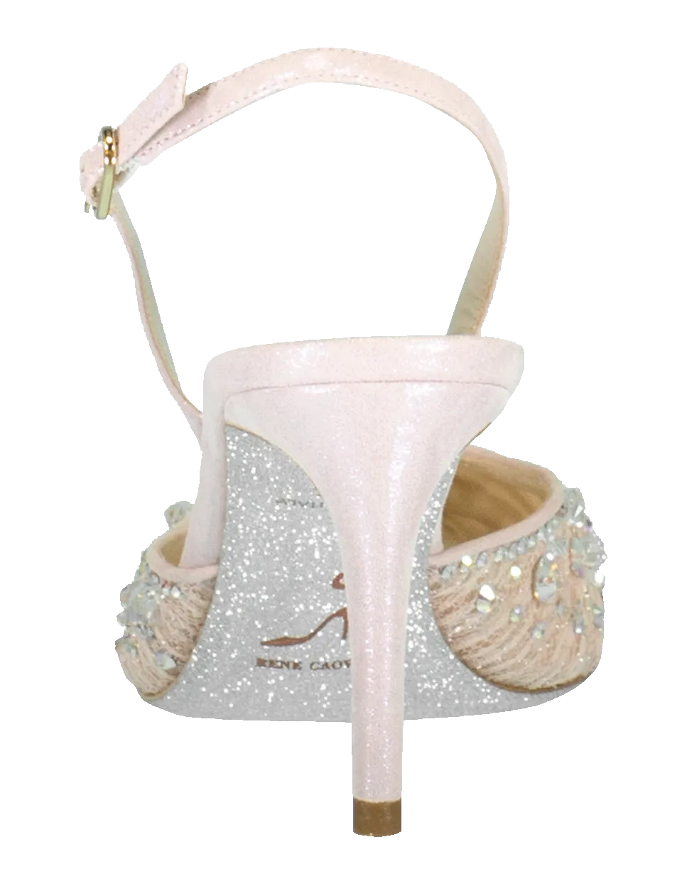 Lace & Crystal Slingback
