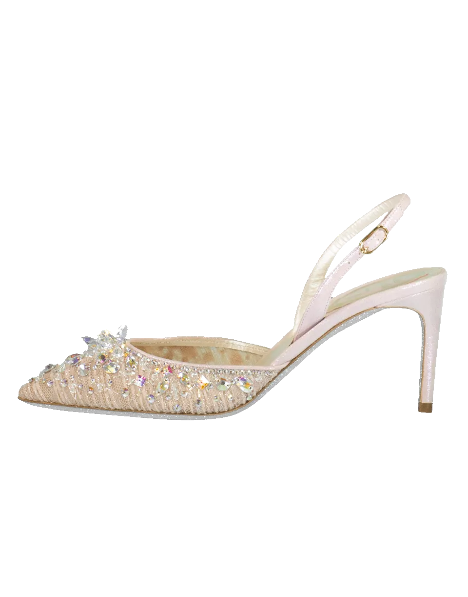 Lace & Crystal Slingback