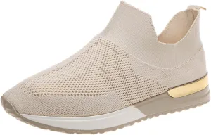 Ladies Fashion Solid Color Breathable Mesh Knitted Flat Casual Sports Shoes Womens Sneaker Wedge Booties