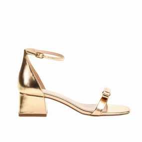 Lanita in Gold moccasins