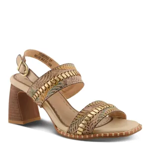 L'Artiste Women's Starstud Heeled Sandals- Beige Multi