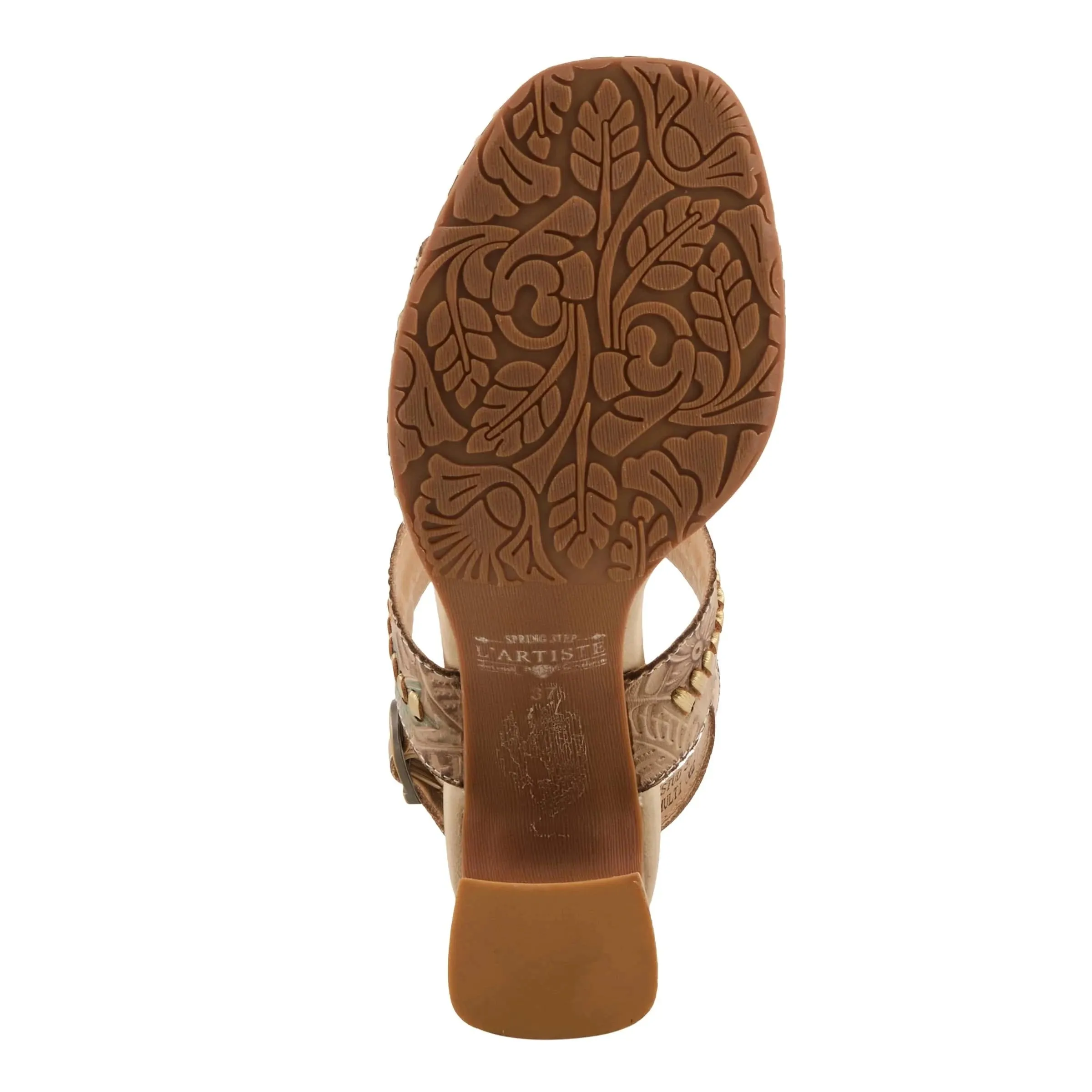 L'Artiste Women's Starstud Heeled Sandals- Beige Multi