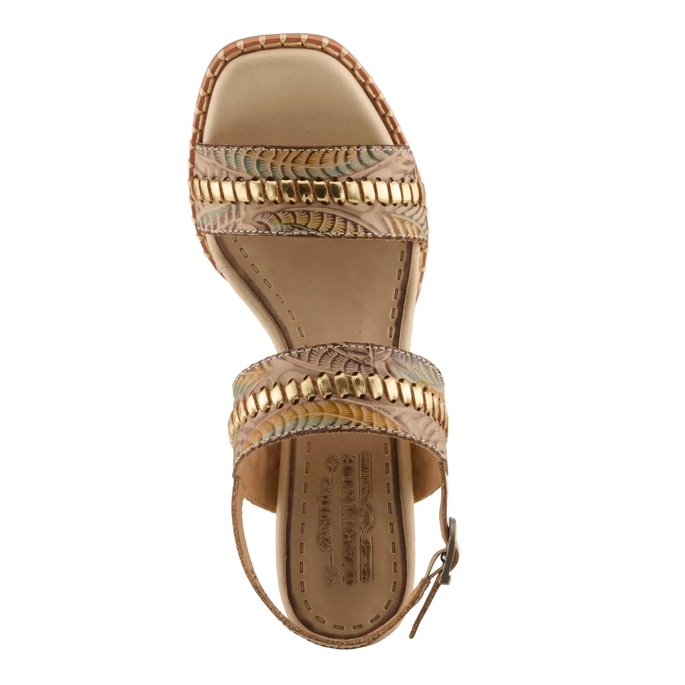 L'Artiste Women's Starstud Heeled Sandals- Beige Multi