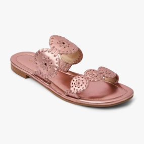 Lauren II Leather Slide Sandal Vacation Fit Neutral Look