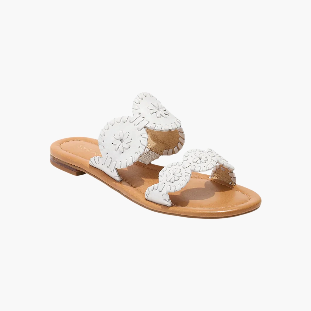Strap Locking Mechanism Lauren II Leather Slide Sandal