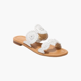 Strap Locking Mechanism Lauren II Leather Slide Sandal