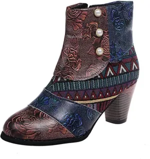 Lausiuoe Ankle Boots For Women Dressy Chunky Heel Pointed Toe Side Zipper Booties Fashion Western Short Boots Shoes
